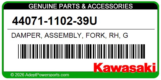 Kawasaki 44071-1102-39U Damper, Assembly, Fork, Rh, G