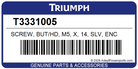 Triumph T3331005 Screw, But/Hd, M5, X, 14, Slv, Enc