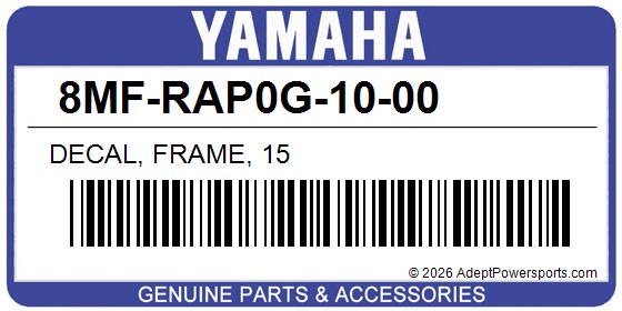 Yamaha 8MF-RAP0G-10-00 Decal, Frame, 15