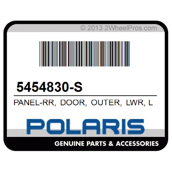 Polaris 5454830-S Panel-Rr, Door, Outer, Lwr, Lh, Blk