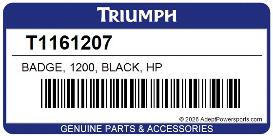 Triumph T1161207 Badge, 1200, Black, Hp