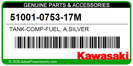 Kawasaki 51001-0753-17M Tank-Comp-Fuel, A.Silver
