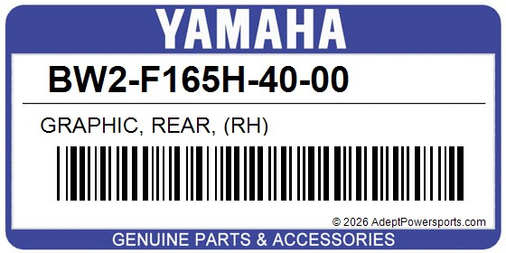Yamaha BW2-F165H-40-00 Graphic, Rear, (Rh)