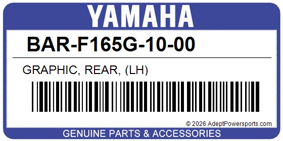 Yamaha BAR-F165G-10-00 Graphic, Rear, (Lh)