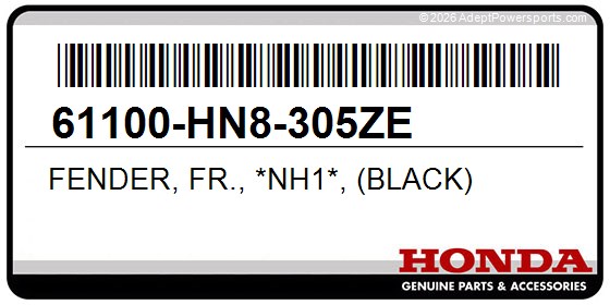 Honda 61100-HN8-305ZE Fender, Fr., *Nh1*, (Black)