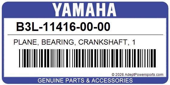 Yamaha B3L-11416-00-00 Plane, Bearing, Crankshaft, 1
