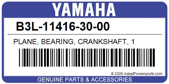 Yamaha B3L-11416-30-00 Plane, Bearing, Crankshaft, 1