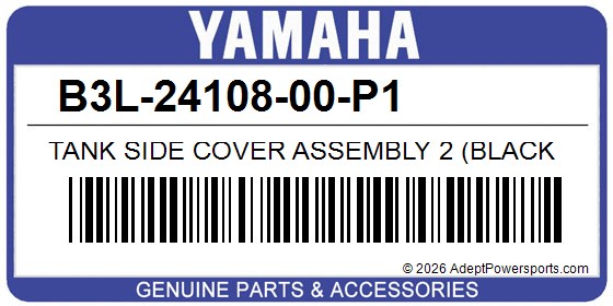 Yamaha B3L-24108-00-P1 Tank Side Cover Assembly 2 (Black Metallic X)
