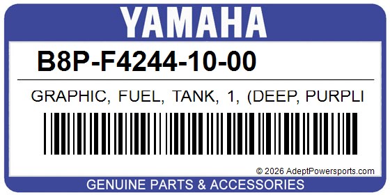 Yamaha B8P-F4244-10-00 Graphic, Fuel, Tank, 1, (Deep, Purplish, Blue, Metallic, C)