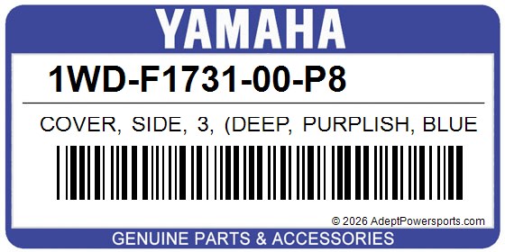 Yamaha 1WD-F1731-00-P8 Cover, Side, 3, (Deep, Purplish, Blue, Metallic, C)