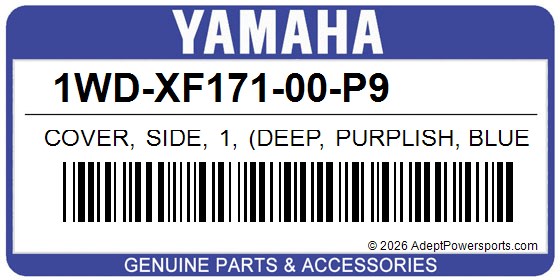 Yamaha 1WD-XF171-00-P9 Cover, Side, 1, (Deep, Purplish, Blue, Metallic, C)