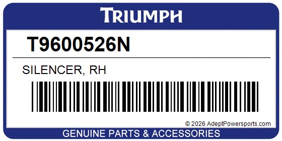 Triumph T9600526N Silencer, Rh