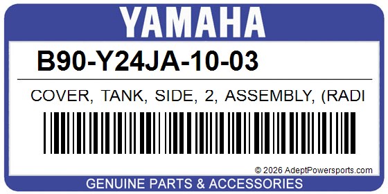 Yamaha B90-Y24JA-10-03 Cover, Tank, Side, 2, Assembly, (Radical, White)
