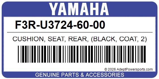 Yamaha F3R-U3724-60-00 Cushion, Seat, Rear, (Black, Coat, 2)