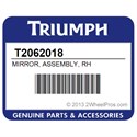 Triumph T2062018 Mirror, Assembly, Rh