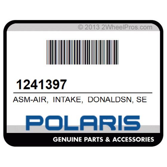 Polaris 1241397 Asm-Air, Intake, Donaldsn, Sealed