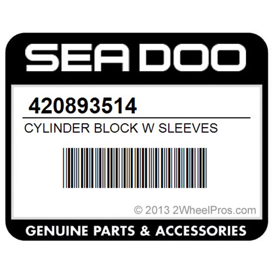 Sea-Doo 420893514 Cylinder Block W Sleeves