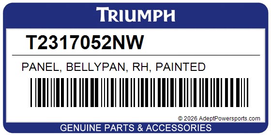 Triumph T2317052NW Panel, Bellypan, Rh, Painted