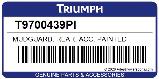 Triumph T9700439PI Mudguard, Rear, Acc, Painted