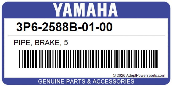Yamaha 3P6-2588B-01-00 Pipe, Brake, 5
