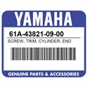 Yamaha 61A-43821-09-00 Screw, Trim, Cylinder, End