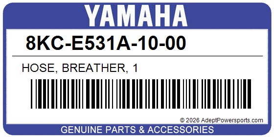 Yamaha 8KC-E531A-10-00 Hose, Breather, 1
