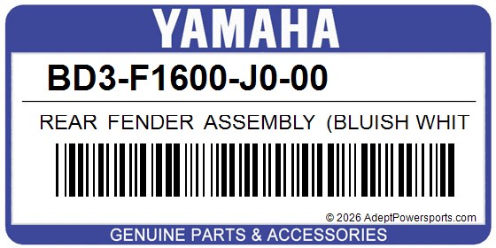 Yamaha BD3-F1600-J0-00 Rear Fender Assembly (Bluish White Solid 1)
