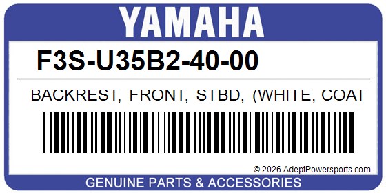 Yamaha F3S-U35B2-40-00 Backrest, Front, Stbd, (White, Coat, 5)