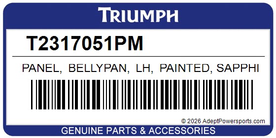 Triumph T2317051PM Panel, Bellypan, Lh, Painted, Sapphire, Black