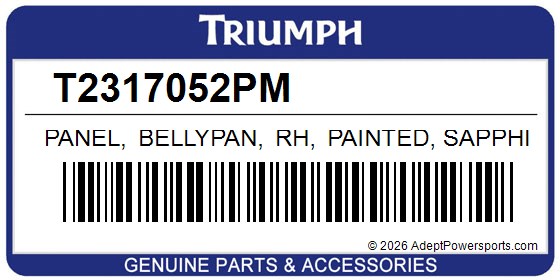 Triumph T2317052PM Panel, Bellypan, Rh, Painted, Sapphire, Black