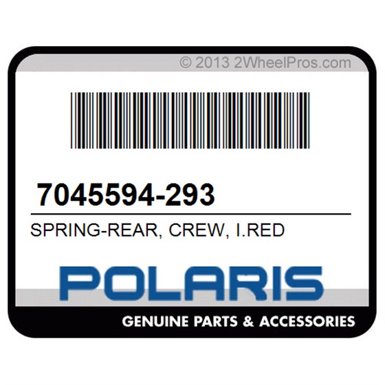 Polaris 7045594-293 Spring-Rear, Crew, I.Red