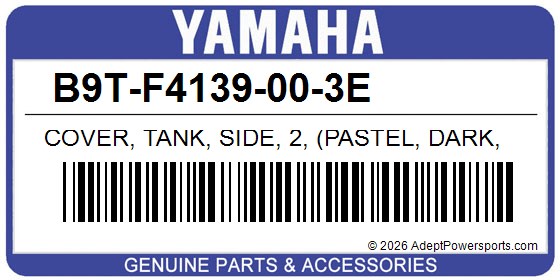Yamaha B9T-F4139-00-3E Cover, Tank, Side, 2, (Pastel, Dark, Gray)