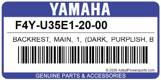 Yamaha F4Y-U35E1-20-00 Backrest, Main, 1, (Dark, Purplish, Blue, Coat, 8)