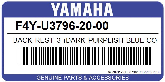 Yamaha F4Y-U3796-20-00 Back Rest 3 (Dark Purplish Blue Coat 8)