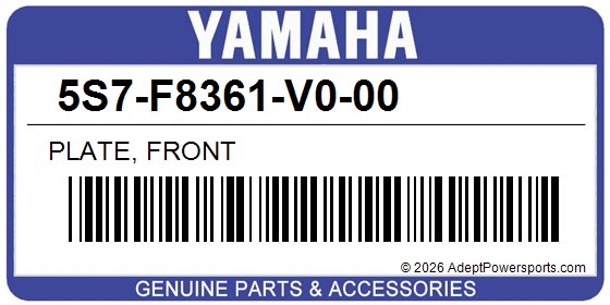 Yamaha 5S7-F8361-V0-00 Plate, Front