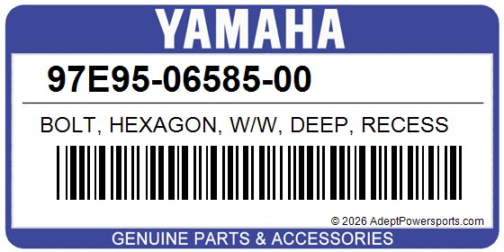 Yamaha 97E95-06585-00 Bolt, Hexagon, W/W, Deep, Recess