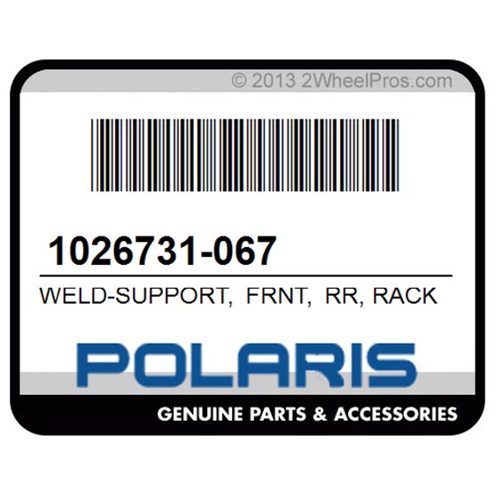 Polaris 1026731-067 Weld-Support, Frnt, Rr, Rack, Blk