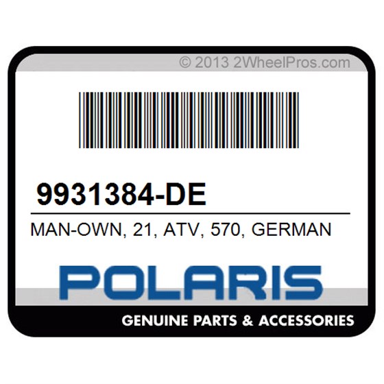 Polaris 9931384-DE Man-Own, 21, Atv, 570, German