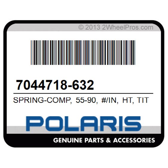Polaris 7044718-632 Spring-Comp, 55-90, #/In, Ht, Titn[S57fk]