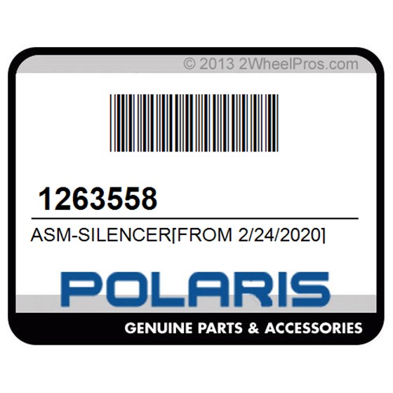 Polaris 1263558 Asm-Silencer[From 2/24/2020]