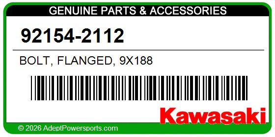 Kawasaki 92154-2112 Bolt, Flanged, 9X188