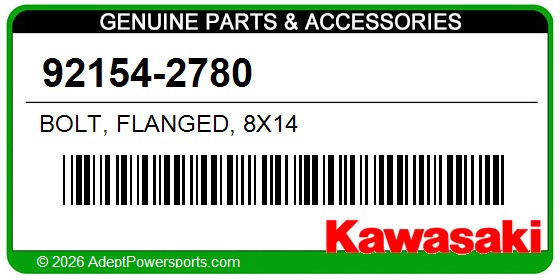 Kawasaki 92154-2780 Bolt, Flanged, 8X14