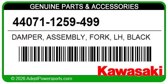 Kawasaki 44071-1259-499 Damper, Assembly, Fork, Lh, Black