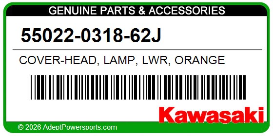 Kawasaki 55022-0318-62J Cover-Head, Lamp, Lwr, Orange
