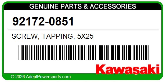 Kawasaki 92172-0851 Screw, Tapping, 5X25