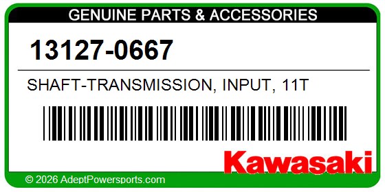 Kawasaki 13127-0667 Shaft-Transmission, Input, 11T