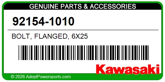 Kawasaki 92154-1010 Bolt, Flanged, 6X25