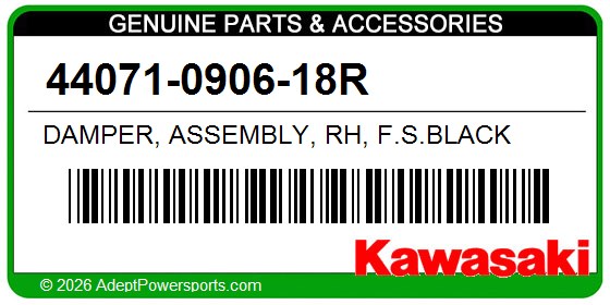 Kawasaki 44071-0906-18R Damper, Assembly, Rh, F.S.Black