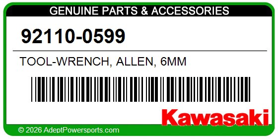 Kawasaki 92110-0599 Tool-Wrench, Allen, 6Mm