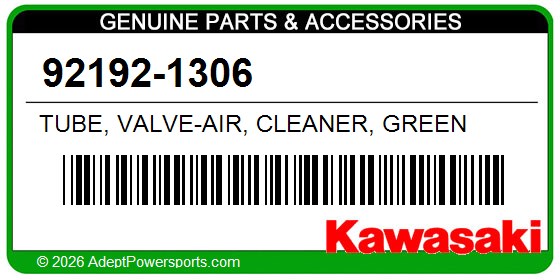 Kawasaki 92192-1306 Tube, Valve-Air, Cleaner, Green